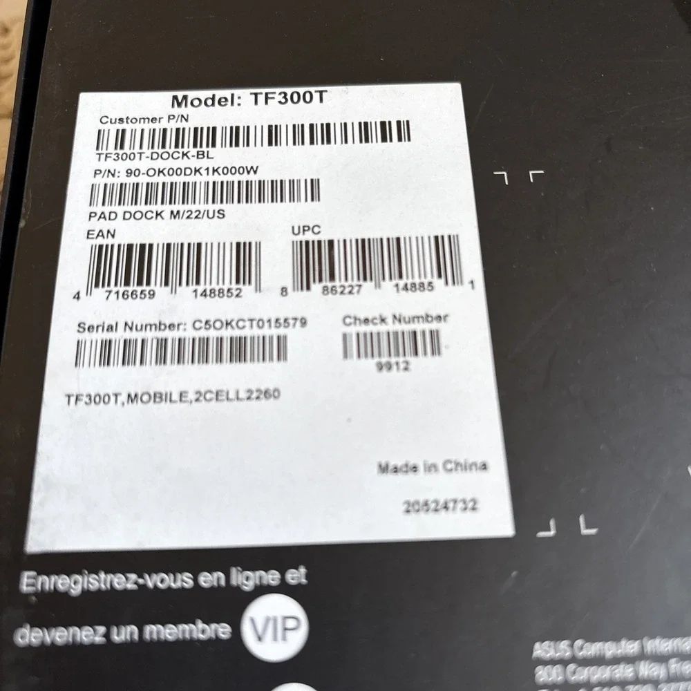 ASUS Transformer Pad Mobile Dock TF300T, Royal Blue W Charger